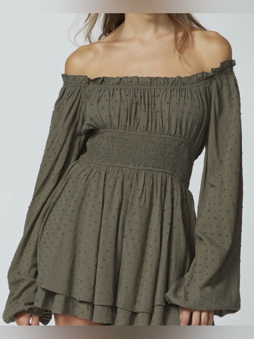 Urban Outfitters Clip Dot Smocked Romper